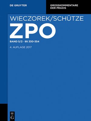 cover image of ZPO, Band 5/2 - §§ 330-354
